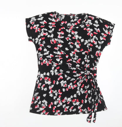 David Emanuel Womens Multicoloured Floral Viscose Basic Blouse Size 12 Round Neck