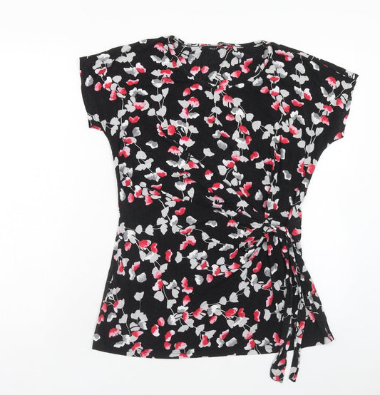 DAVID EMANUEL Womens Multicoloured Floral Viscose Basic Blouse Size 12 Round Neck