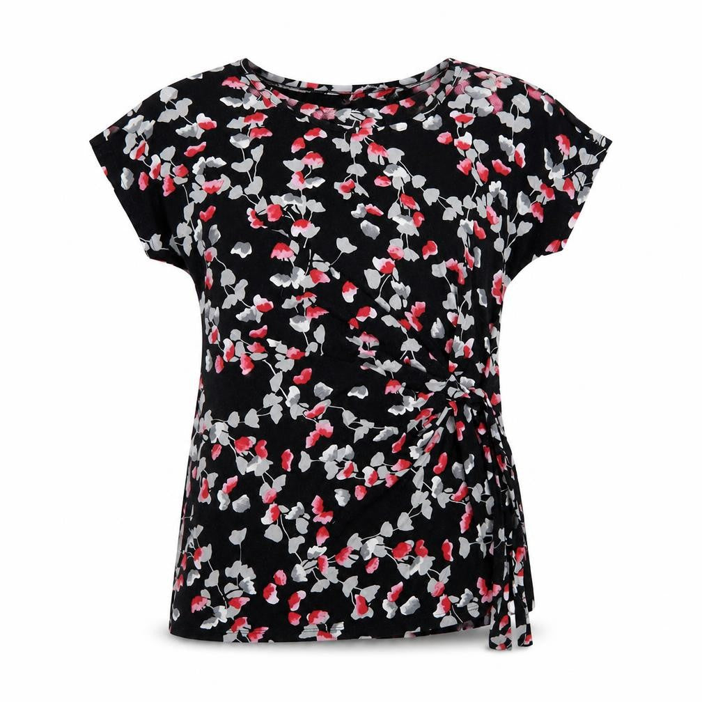 DAVID EMANUEL Womens Multicoloured Floral Viscose Basic Blouse Size 12 Round Neck