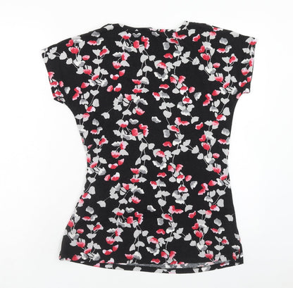 David Emanuel Womens Multicoloured Floral Viscose Basic Blouse Size 12 Round Neck
