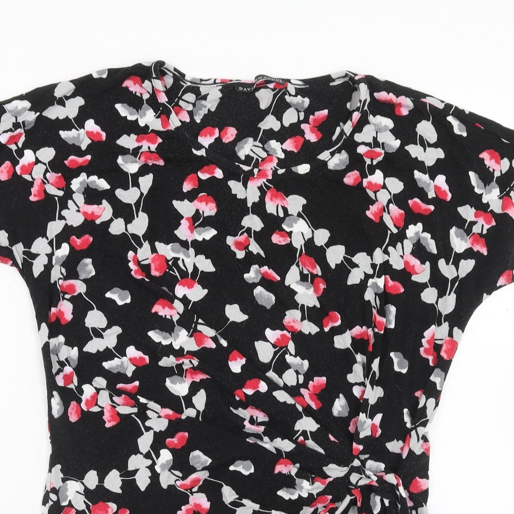 DAVID EMANUEL Womens Multicoloured Floral Viscose Basic Blouse Size 12 Round Neck