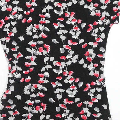 David Emanuel Womens Multicoloured Floral Viscose Basic Blouse Size 12 Round Neck