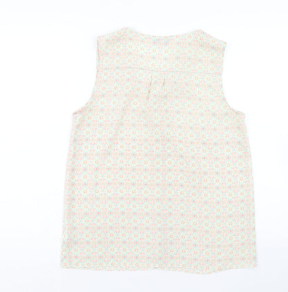 Next Womens Multicoloured Geometric Polyester Basic Blouse Size 12 V-Neck