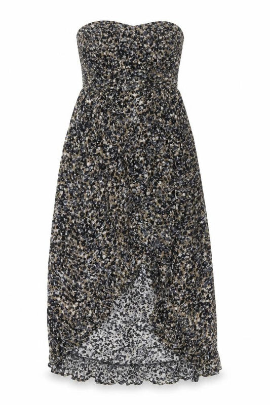 Mimi Chica Womens Multicoloured Animal Print Viscose A-Line Size M Off the Shoulder Pullover