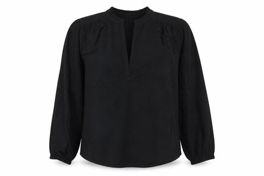 Marks and Spencer Womens Black Viscose Basic Blouse Size 8 V-Neck