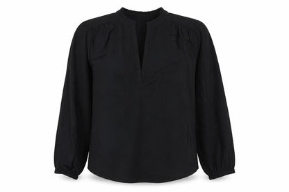 Marks & Spencer Womens Black Viscose Basic Blouse Size 8 V-Neck