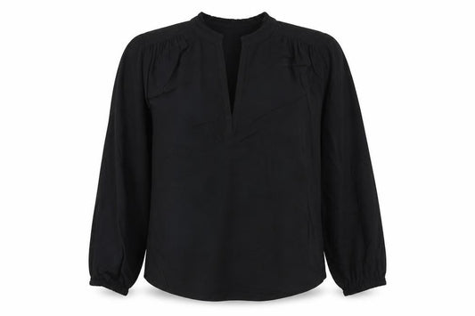 Marks and Spencer Womens Black Viscose Basic Blouse Size 8 V-Neck
