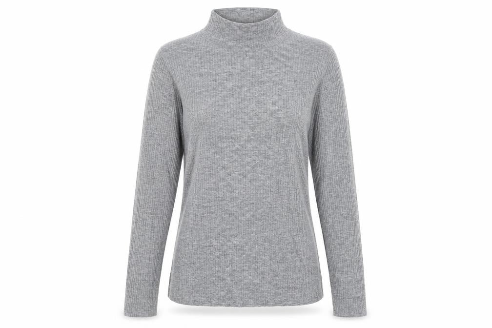 River Island Womens Grey Mock Neck Polyester Pullover Jumper Size 8