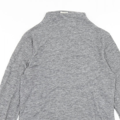 River Island Womens Grey Mock Neck Polyester Pullover Jumper Size 8