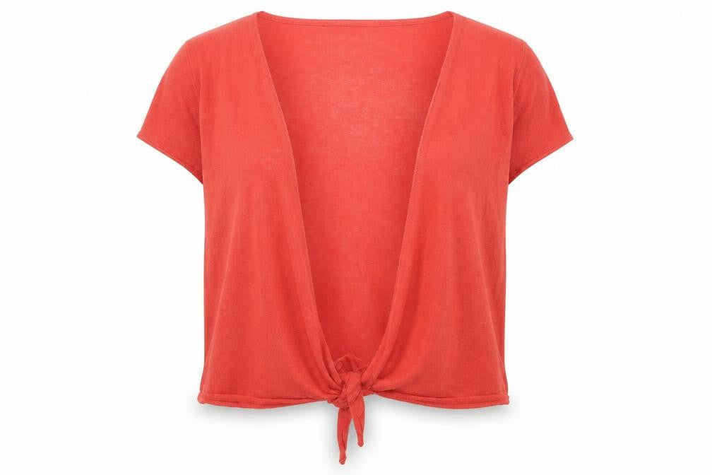 Per Una Womens Red V-Neck Polyester Shrug Jumper Size 14