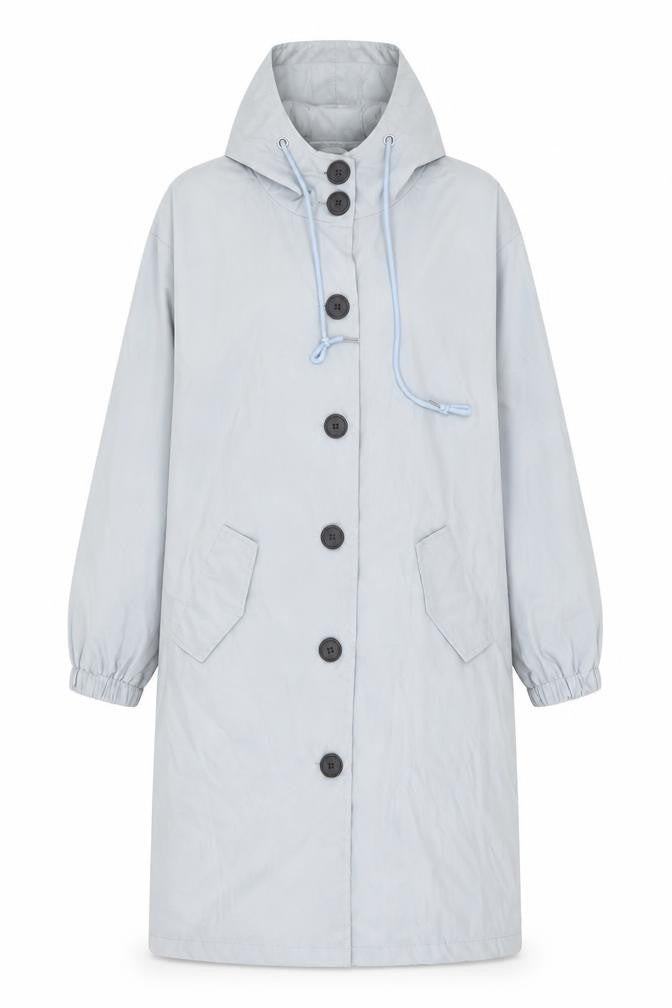 Paris Design Womens Blue Overcoat Coat Size M Button