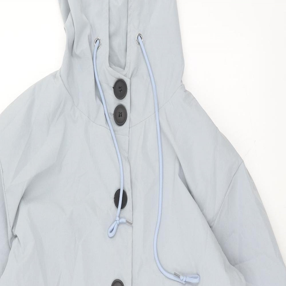 Paris Design Womens Blue Overcoat Coat Size M Button