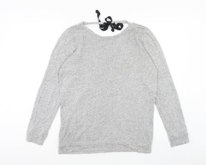 River Island Womens Grey Polyester Basic T-Shirt Size 12 Round Neck