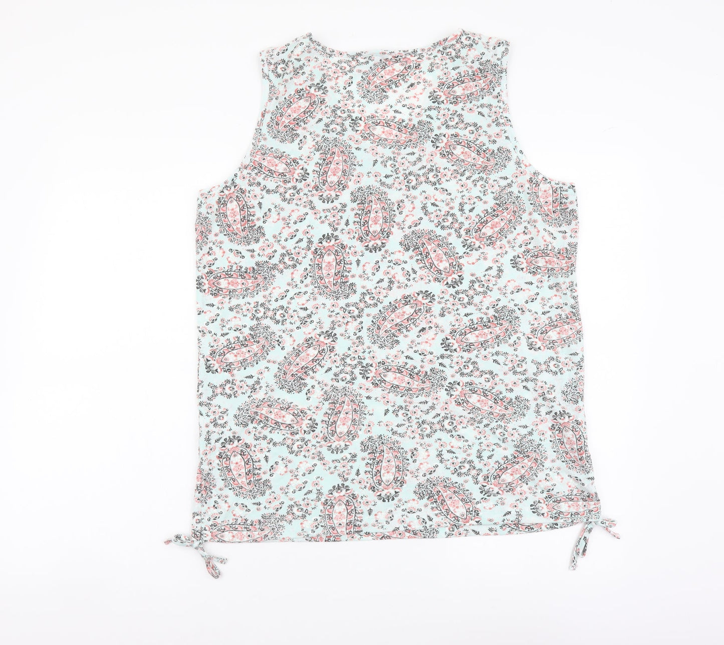 M&Co Womens Multicoloured Geometric Polyester Basic Tank Size 16 V-Neck