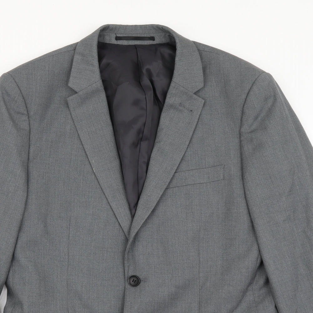 Topman Mens Grey Polyester Jacket Blazer Size M