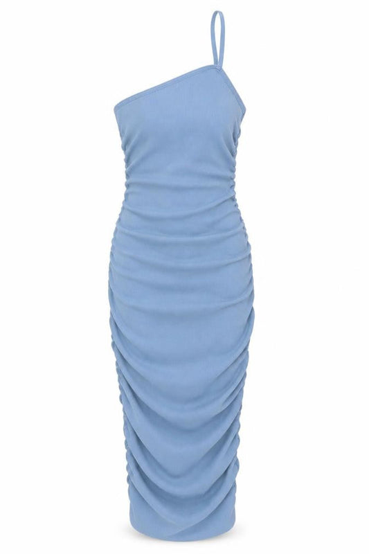 Missguided Womens Blue Polyester Sheath Size 6 Square Neck Pullover
