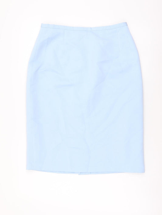 Collezioni Womens Blue Polyester Straight & Pencil Skirt Size 14 Zip