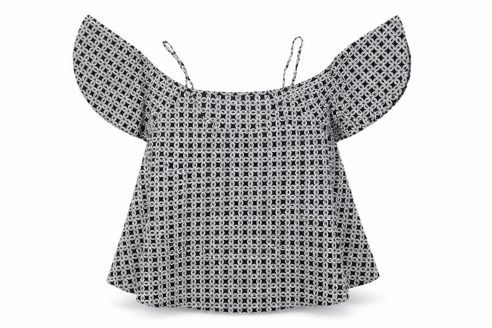 ASOS Womens Black Geometric Polyester Basic Blouse Size 10 V-Neck