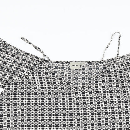 ASOS Womens Black Geometric Polyester Basic Blouse Size 10 V-Neck