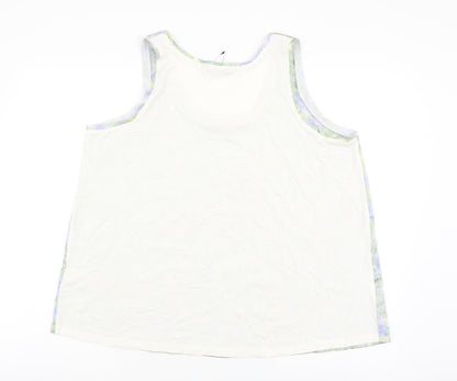 Marks & Spencer Womens Multicoloured Geometric Polyester Basic Blouse Size 14 Scoop Neck
