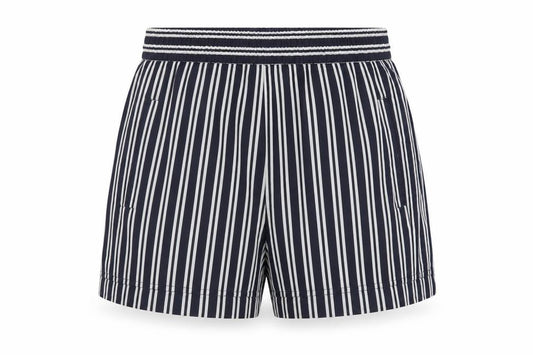 Urban Womens Blue Striped Polyester Paperbag Shorts Size S L3 in Regular