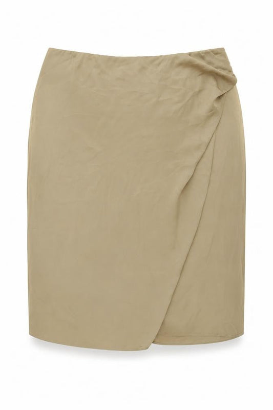 Marks & Spencer Womens Beige Polyester Wrap Skirt Size 20 Zip