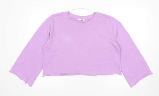Pull&Bear Womens Purple Cotton Pullover Sweatshirt Size M Pullover