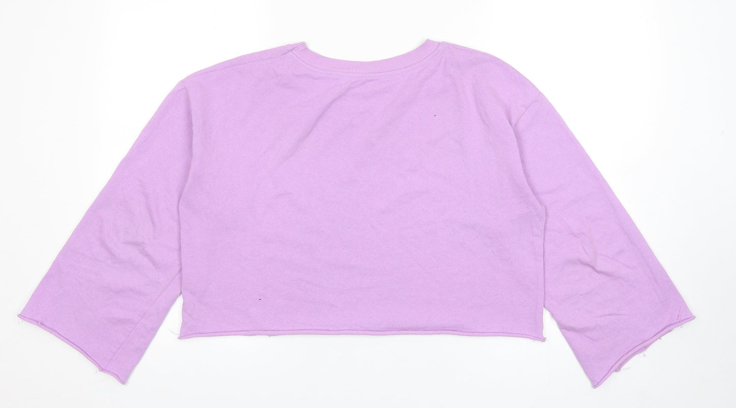 Pull&Bear Womens Purple Cotton Pullover Sweatshirt Size M Pullover