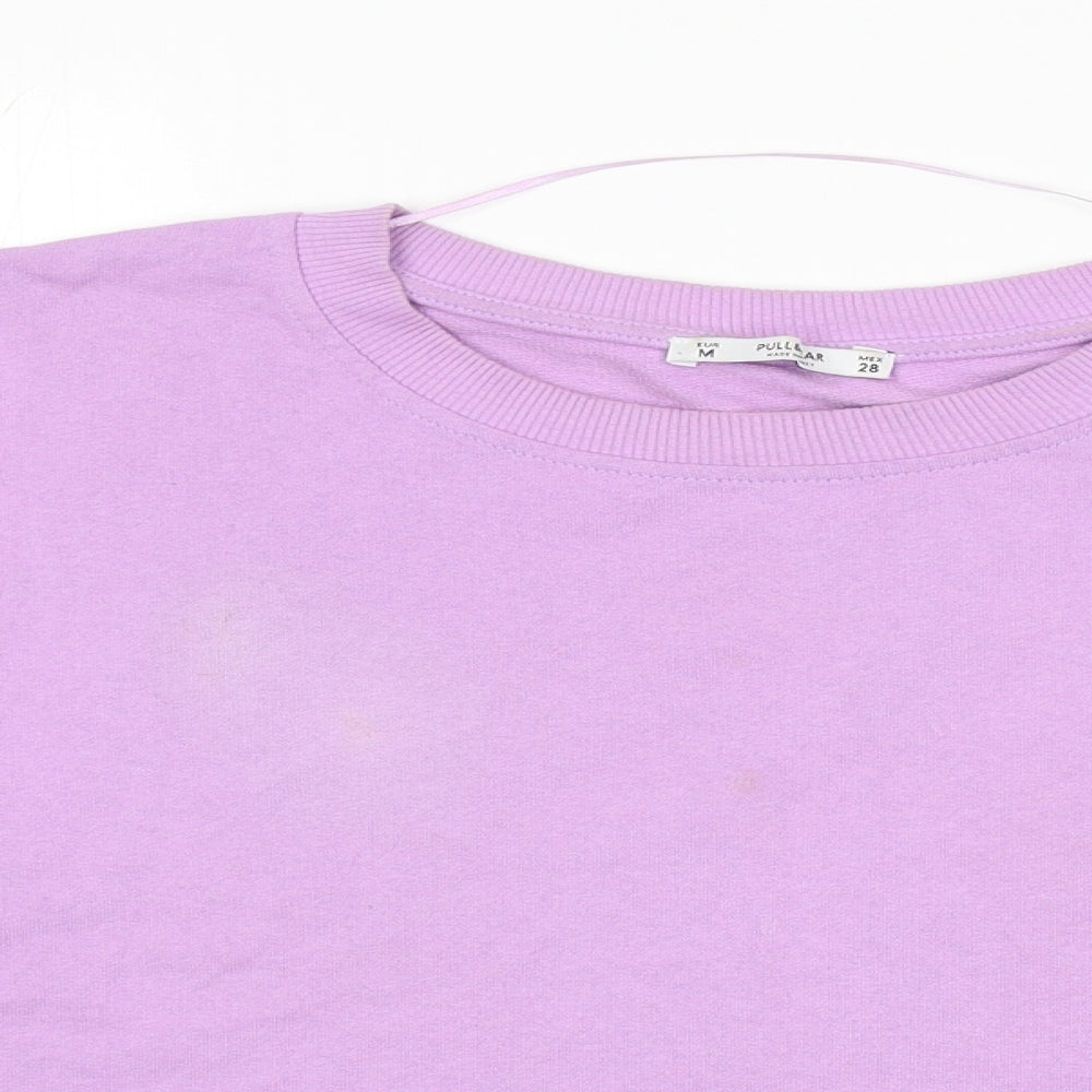 Pull&Bear Womens Purple Cotton Pullover Sweatshirt Size M Pullover
