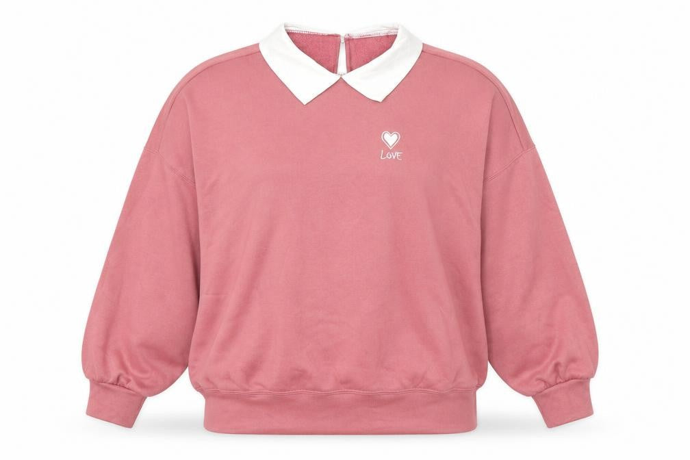 SheIn Womens Pink Polyester Pullover Sweatshirt One Size Button - Love