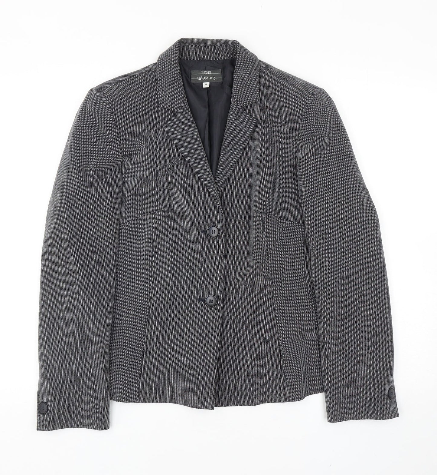 Marks and Spencer Womens Grey Viscose Jacket Suit Jacket Size 14