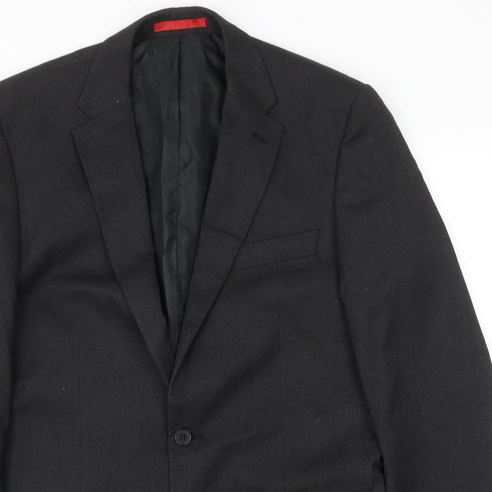 Burton Mens Grey Viscose Jacket Blazer Size 40