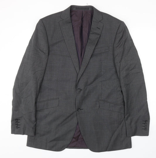 Marks and Spencer Mens Grey Wool Jacket Blazer Size 42