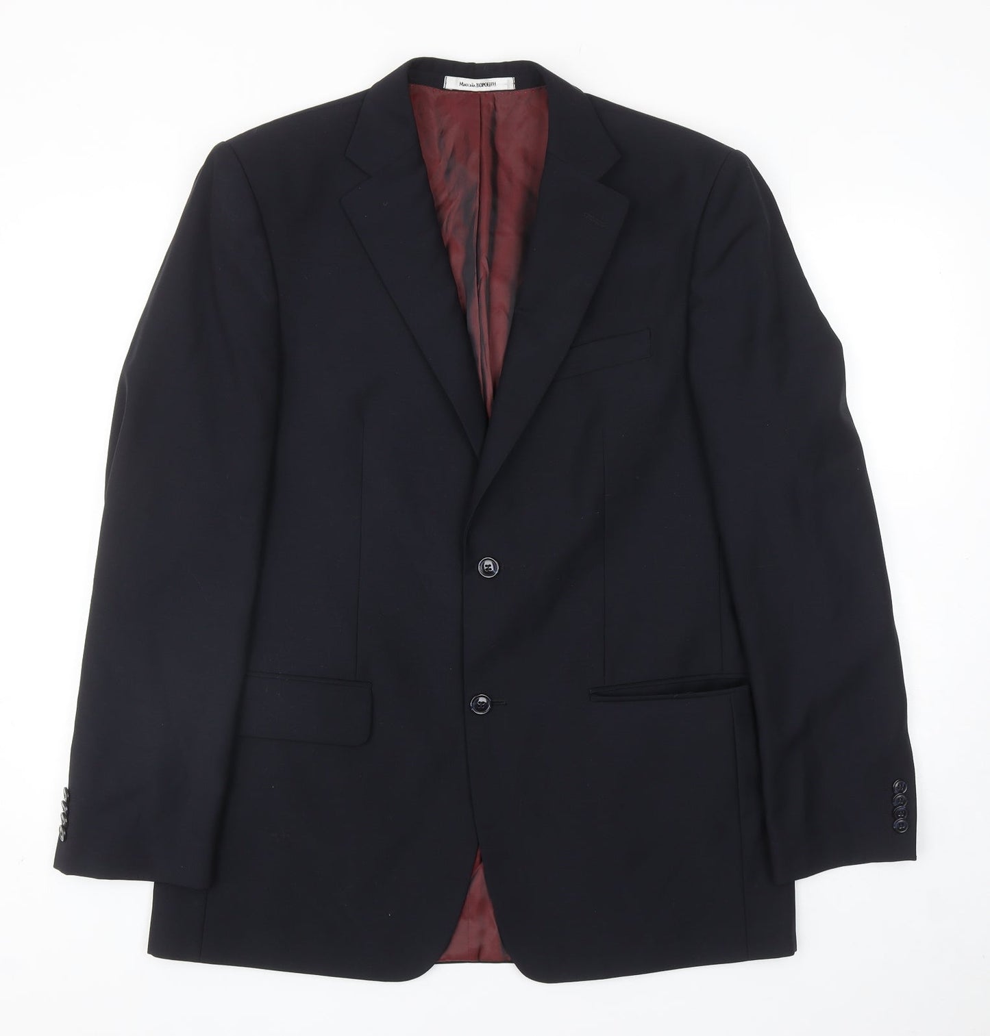 Bopohih Mens Blue Polyester Jacket Blazer Size 40