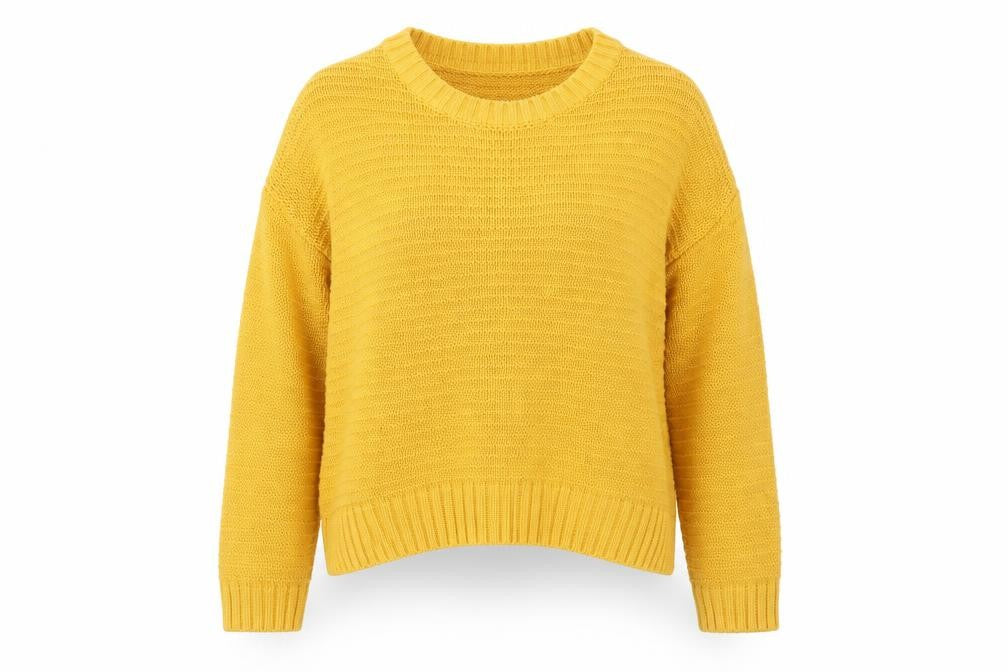 Divided by H&M Womens Yellow Round Neck Acrylic Pullover Jumper Size L