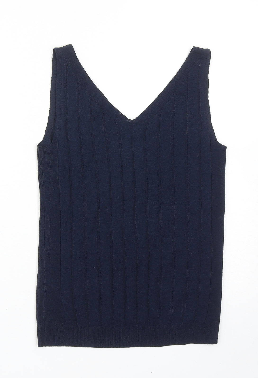 Marks and Spencer Womens Blue Polyester Basic Tank Size XS V-Neck