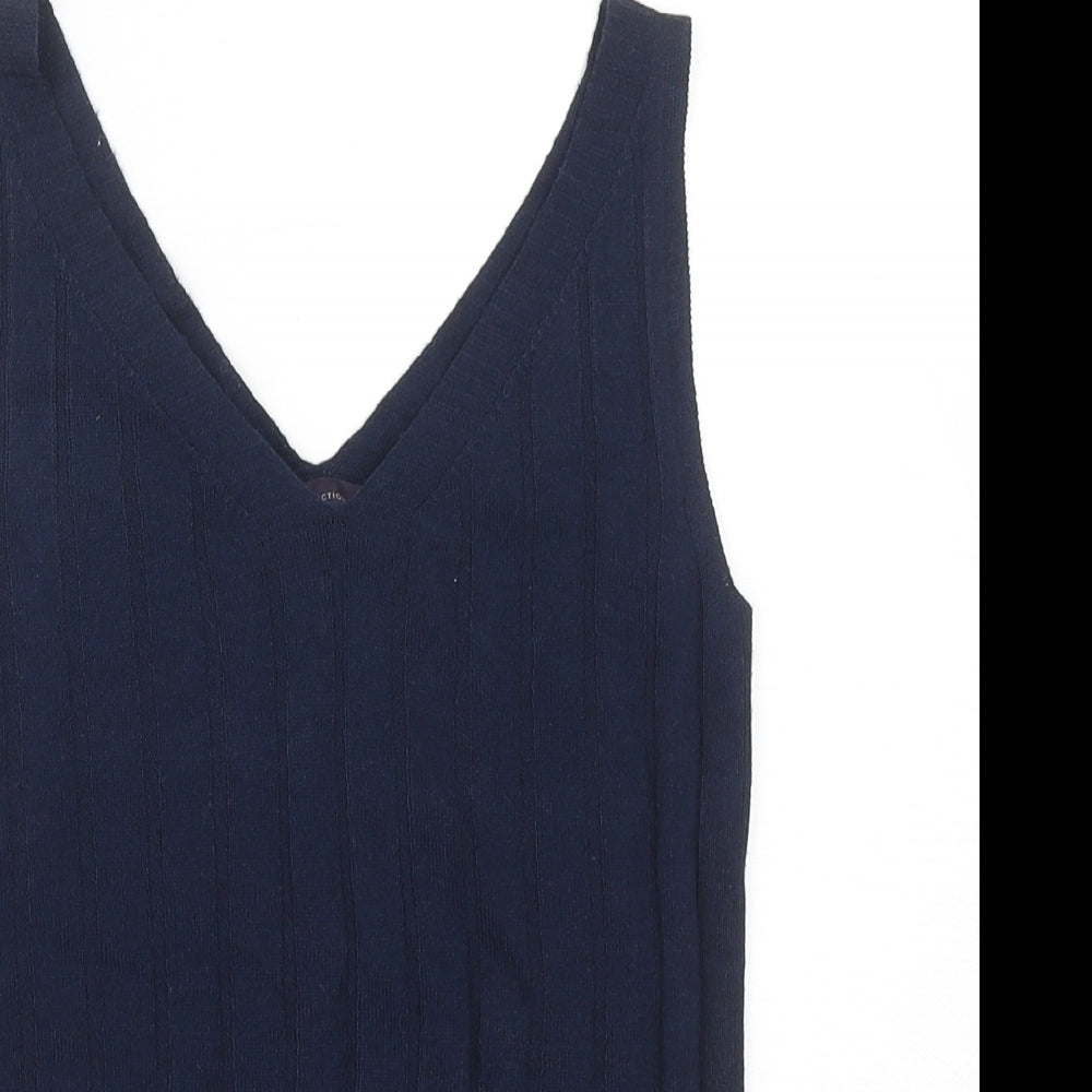 Marks and Spencer Womens Blue Polyester Basic Tank Size XS V-Neck