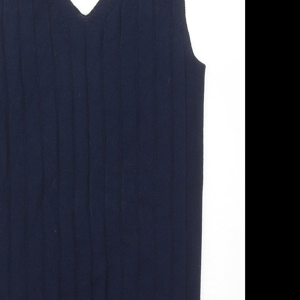 Marks and Spencer Womens Blue Polyester Basic Tank Size XS V-Neck