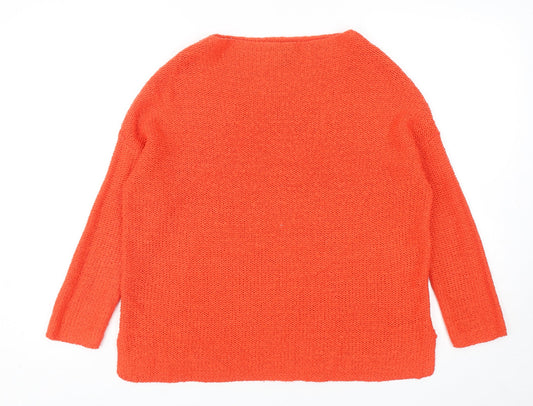 Atmosphere Womens Orange Round Neck Acrylic Pullover Jumper Size 8