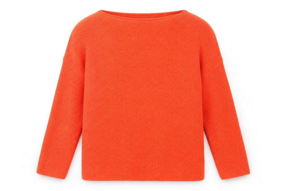 Atmosphere Womens Orange Round Neck Acrylic Pullover Jumper Size 8