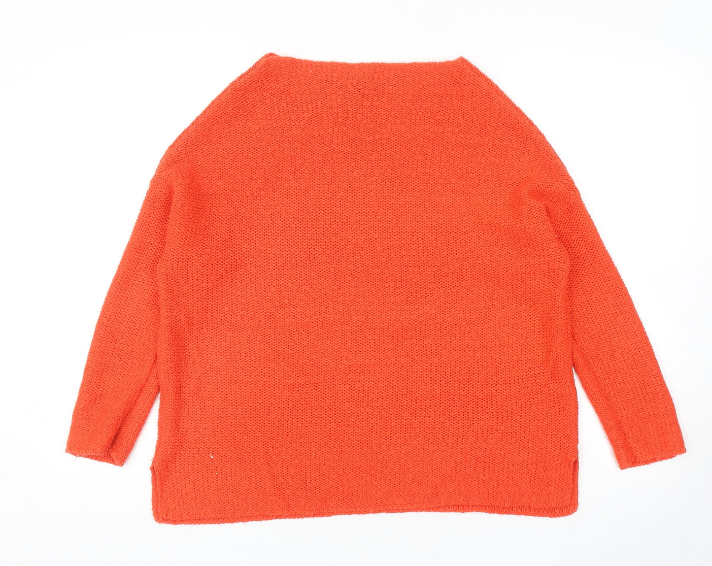 Atmosphere Womens Orange Round Neck Acrylic Pullover Jumper Size 8