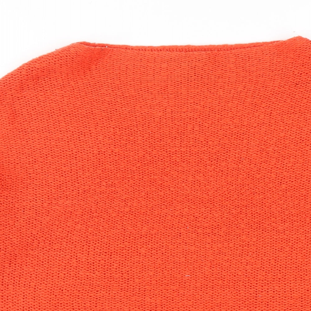 Atmosphere Womens Orange Round Neck Acrylic Pullover Jumper Size 8