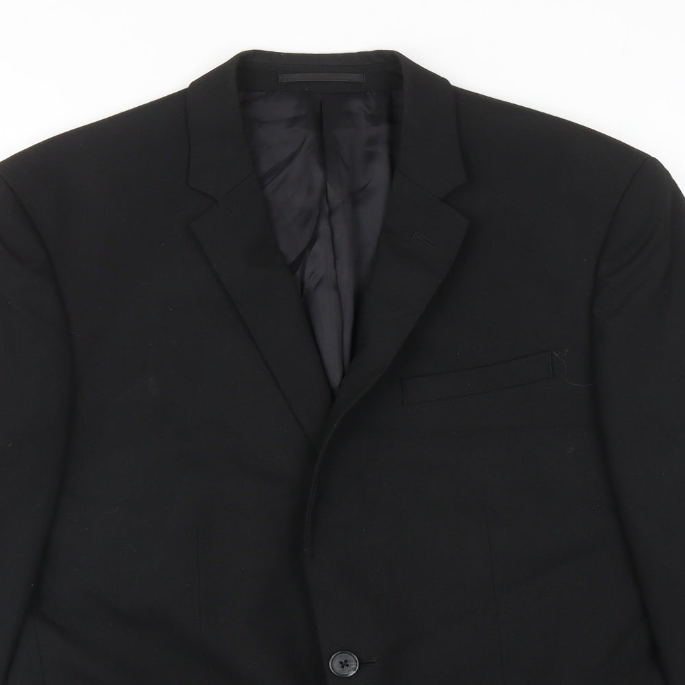 New Look Mens Black Viscose Jacket Blazer Size 42