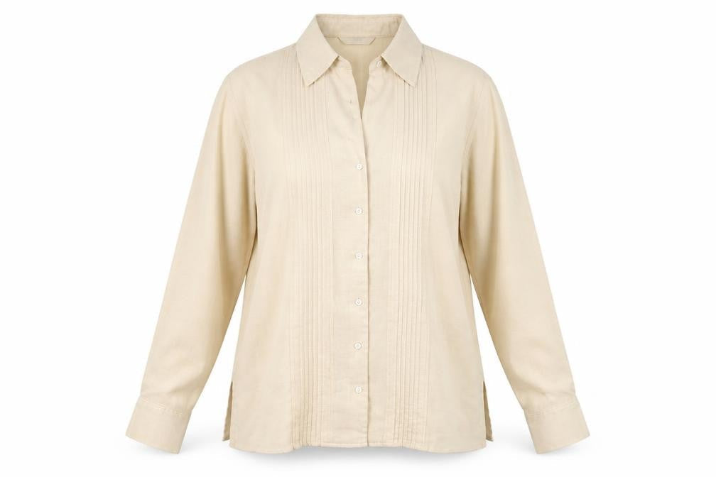 Marks & Spencer Womens Ivory Viscose Basic Button-Up Size 12 Collared