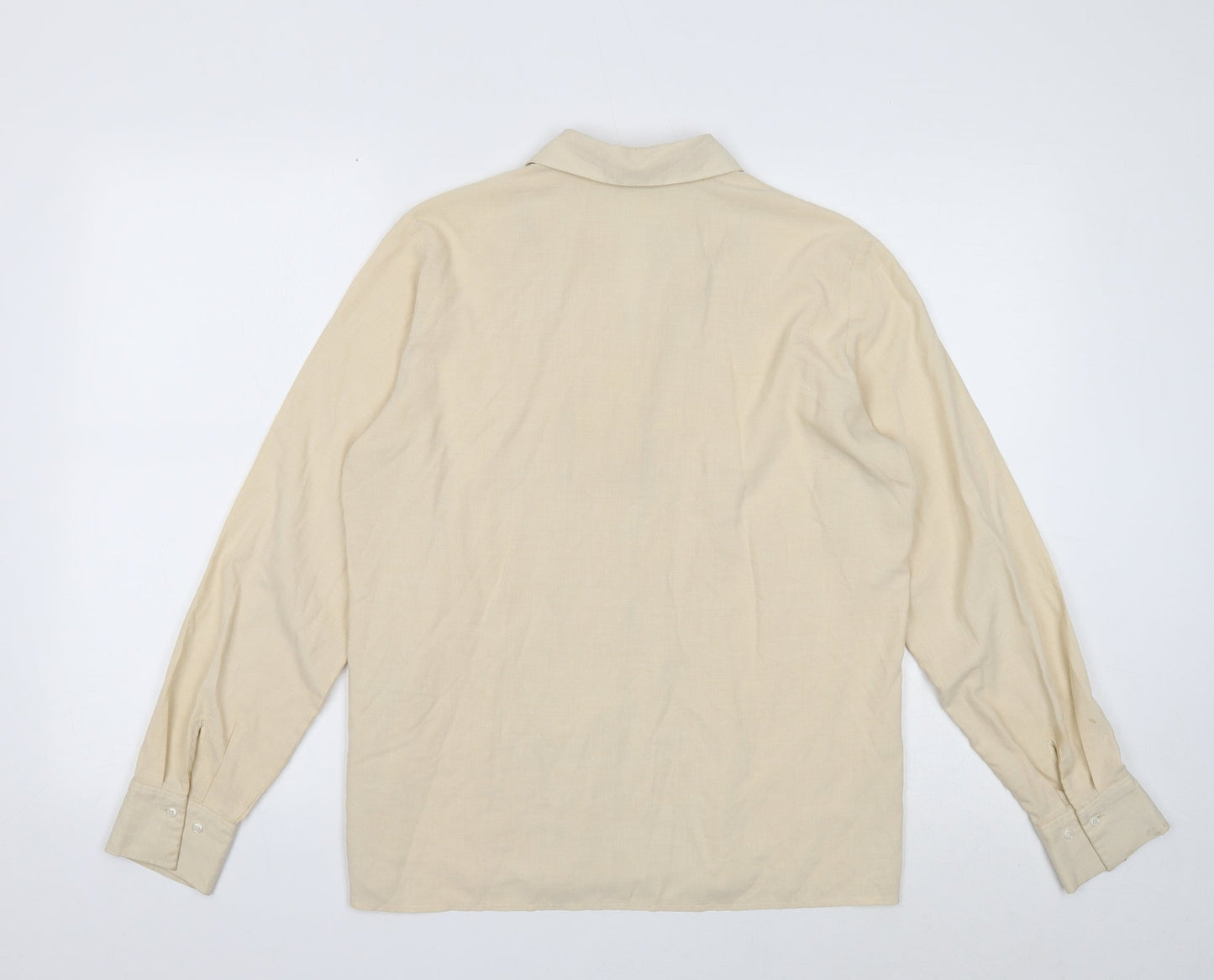 Marks and Spencer Womens Ivory Viscose Basic Button-Up Size 12 Collared