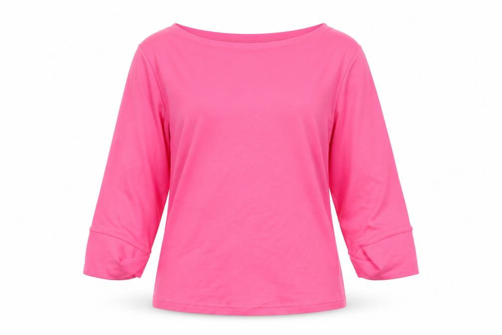 Essentials Womens Pink Round Neck Cotton Pullover Jumper Size 14