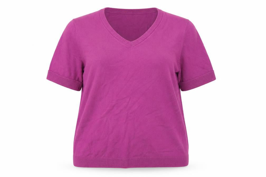 TU Womens Purple V-Neck Acrylic Pullover Jumper Size 14