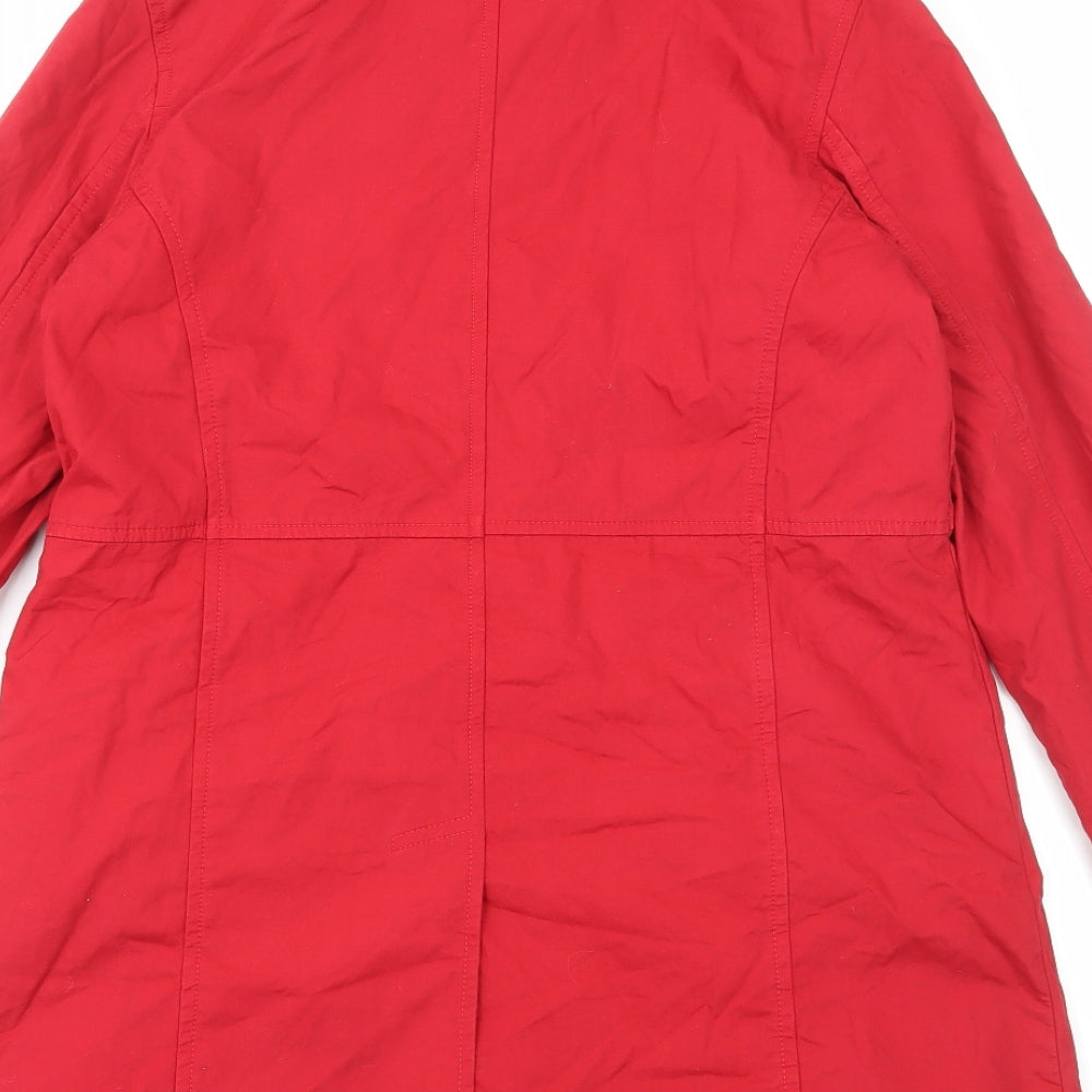 Moto Womens Red Pea Coat Coat Size 12 Button
