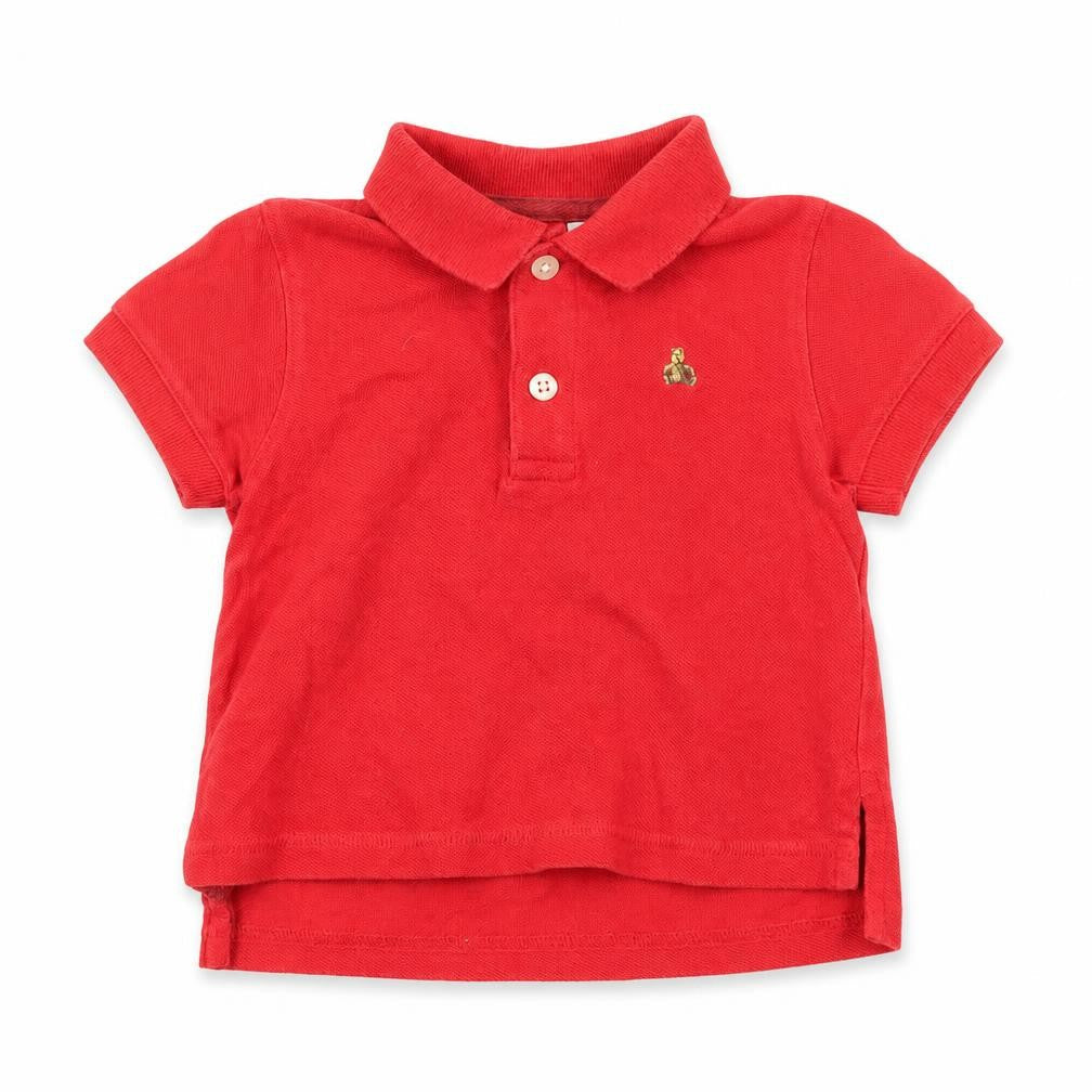 Gap Boys Red Cotton Basic Polo Size 6-9 Months Collared Pullover