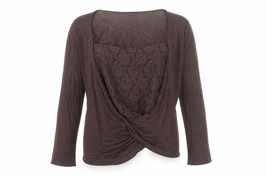 Marks and Spencer Womens Brown Floral Lyocell Basic Blouse Size 16 Square Neck